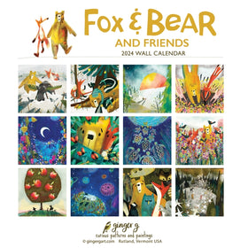 50% OFF at Checkout - 2024 Calendar - Fox & Bear - Ginger G. Art
