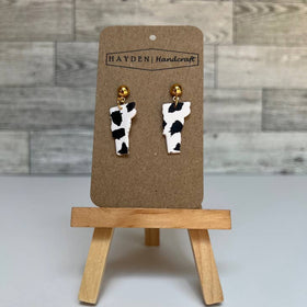 Earrings - Cow Print Dangle - Hayden Handcraft