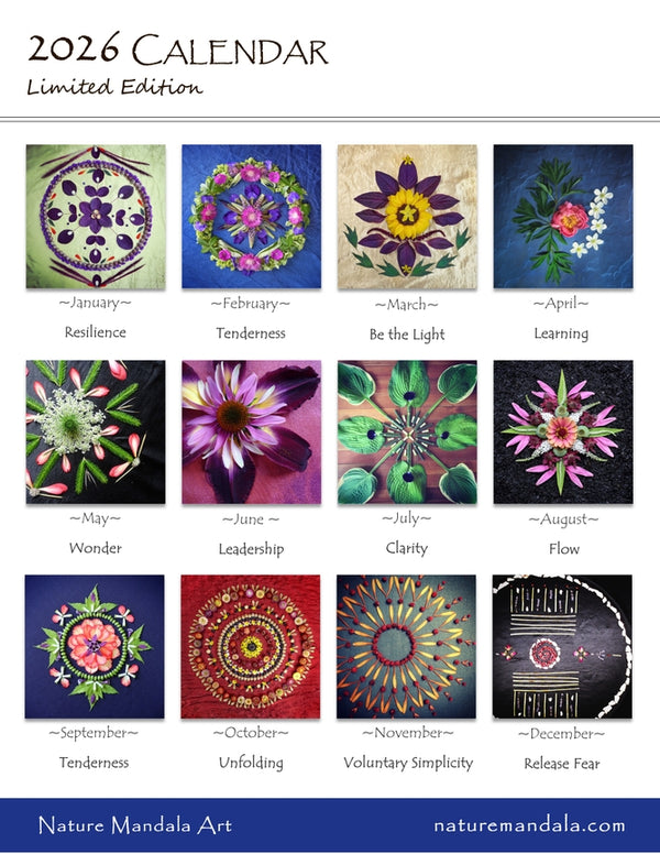 2026 Flower Nature Mandala Calendar - Nature Mandala Art