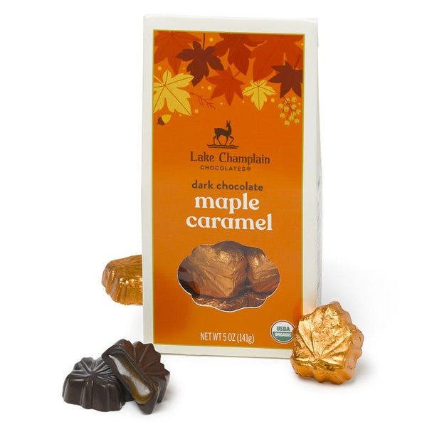 Organic Maple Caramel Dark Chocolate Leaf Gift Bag - Lake Champlain Chocolates
