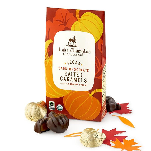Vegan Salted Caramel Pumpkins - Lake Champlain Chocolates
