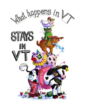 Note Card - What Happens In VT Stays In VT - Martha Hull's Cute and Deadly Art