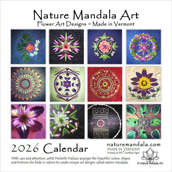 2026 Flower Nature Mandala Calendar - Nature Mandala Art