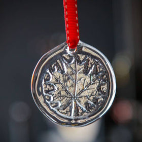 Maple Hand Stamped Ornament - AO Glass