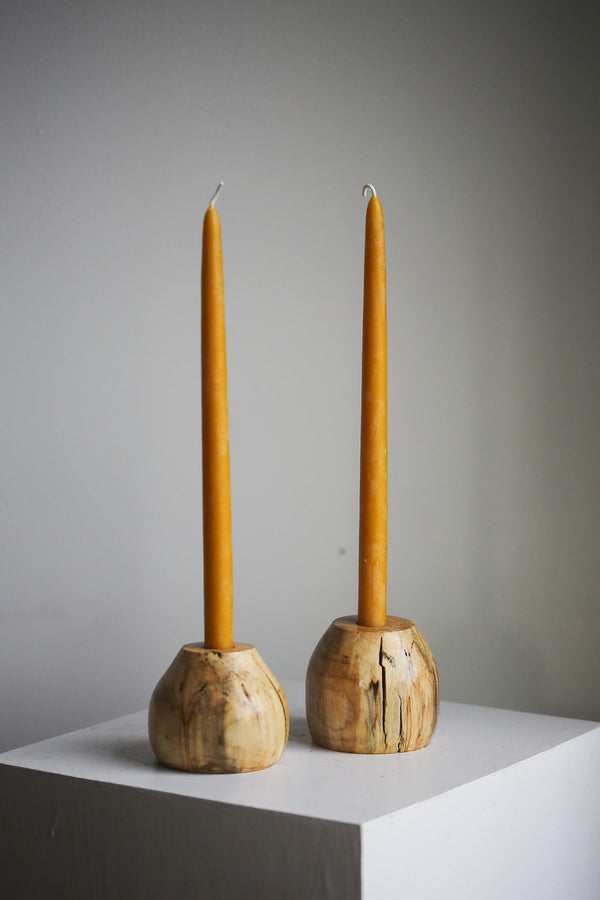 Driftwood Candle Holder Pair - Clay Mohr Lighting