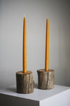 Lake Champlain Driftwood Candle Holder Pair - Clay Mohr Lighting