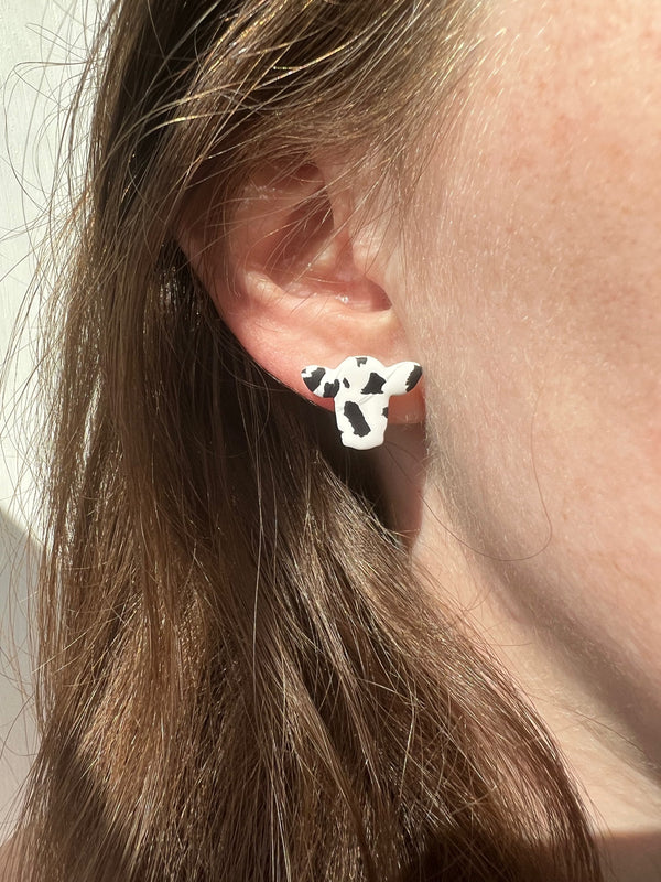 Cow Head Stud Earrings - Hayden Handcraft