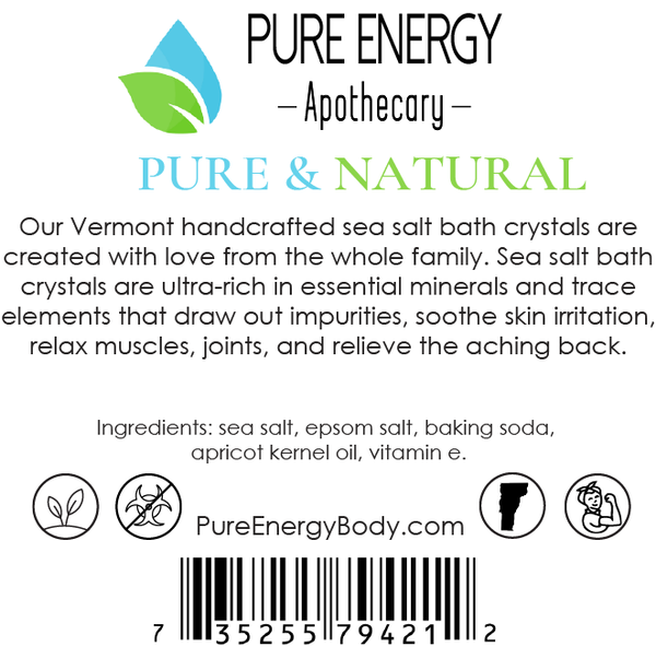 Bath Crystals - Pure & Natural, Unscented - Pure Energy Apothecary