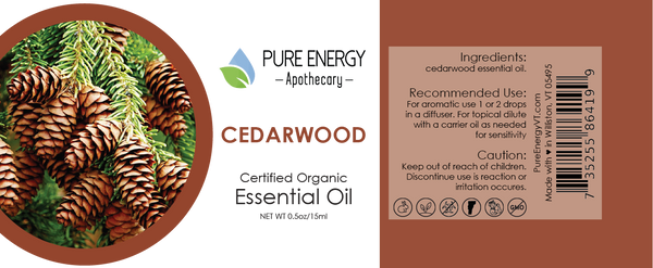 Essential Oil - Cedarwood 15ml (0.5oz) - Pure Energy Apothecary