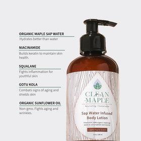 Maple Sap Water Body Lotion - Clean Maple