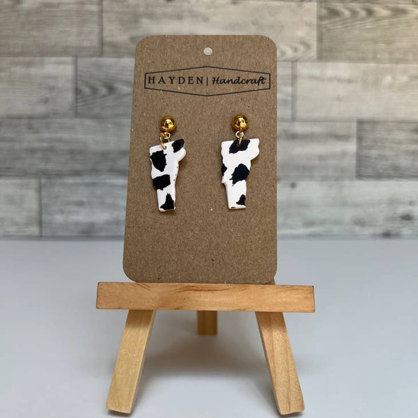 Earrings - Cow Print Dangle - Hayden Handcraft