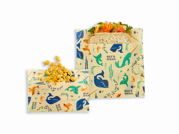Sustainable Snack & Sandwich Bags - Vegan - Under The Sea - Bee's Wrap