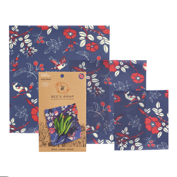 Sustainable Food Wrap - 3 pack - Botanical & Birds - Bee's Wrap