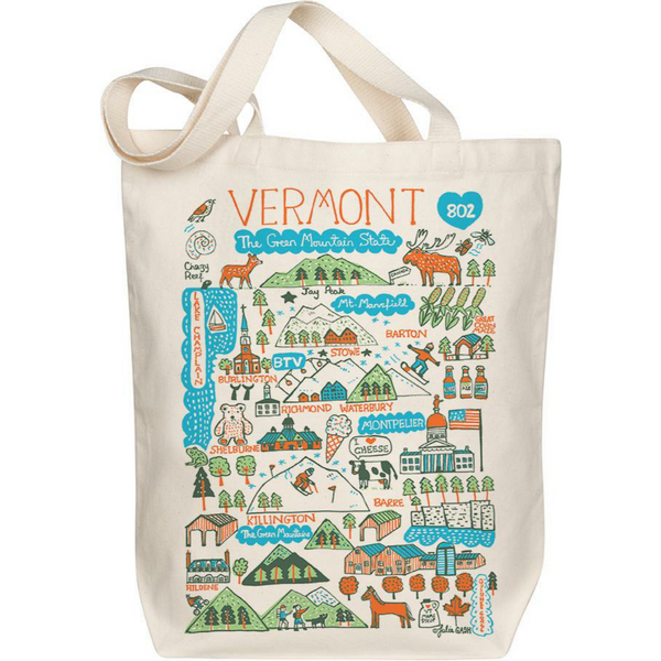 Tote Bag - Vermont Boutique Map Art - Morado Designs